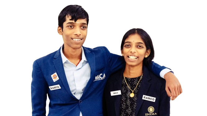 Rameshbabu Praggnanandhaa and his sister